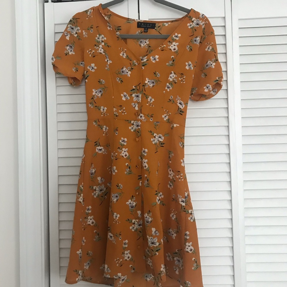 Trixxi Orange Floral Dress